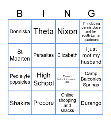 PEYTON'S BACH BINGO Card