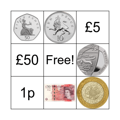 Money Bingo Card