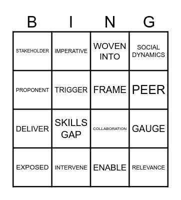 SEL BINGO Card