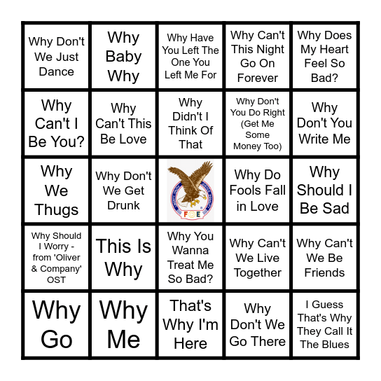 WHY Bingo Card