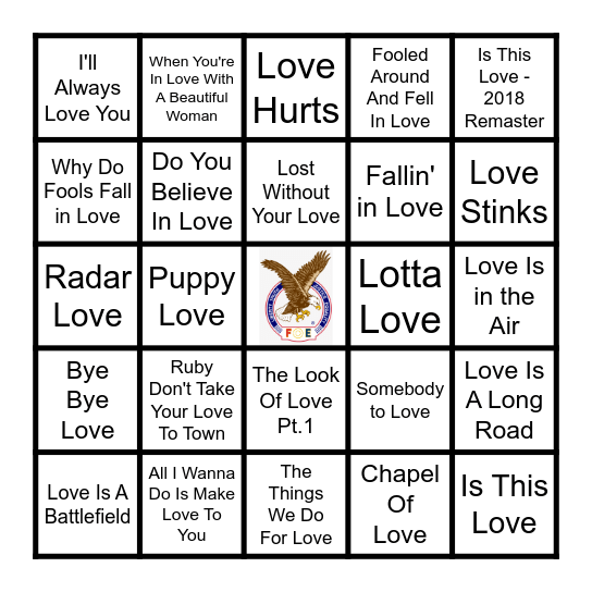 LOVE Bingo Card