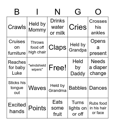 Andrew's Birthday Bingo Card
