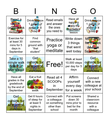 Settle into September Bingo Card