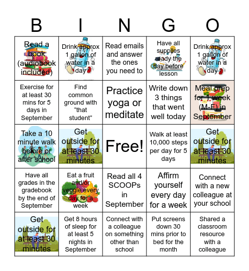 Settle into September Bingo Card