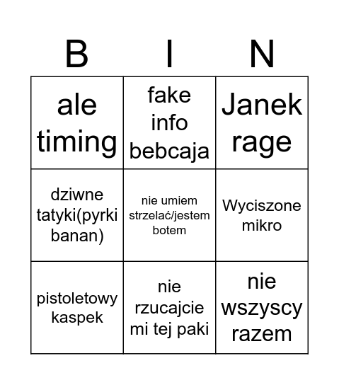 CSOWE BINGO Card