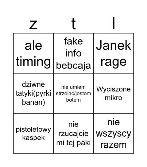CSOWE BINGO Card