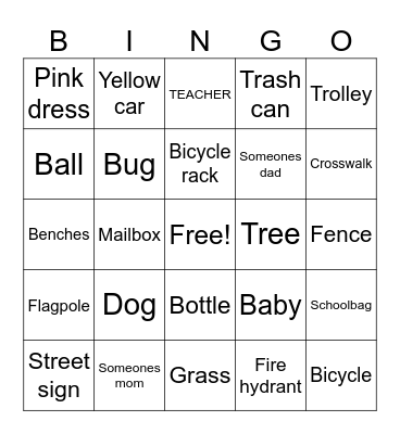 Outside Bingo Card