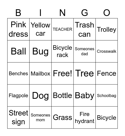 Outside Bingo Card