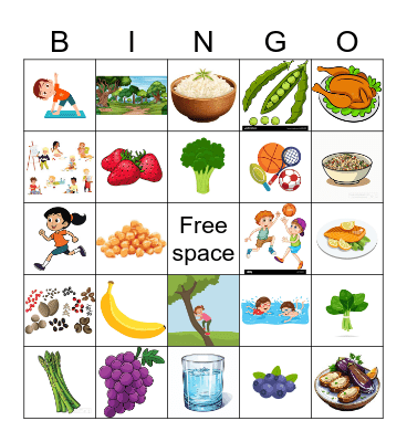 Healthy Eating Bingo Card