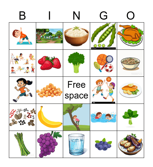 Healthy Eating Bingo Card
