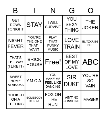 Summit Events 70's Bingo Card