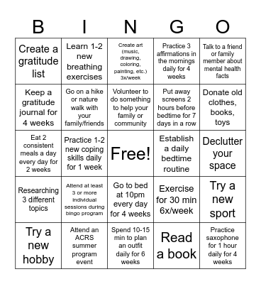 HT Bingo Card