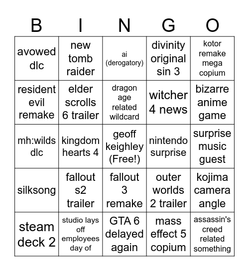 another sgf clown car (2025) Bingo Card