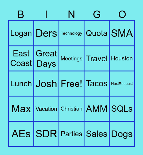 Squad 5 Bingo! Bingo Card