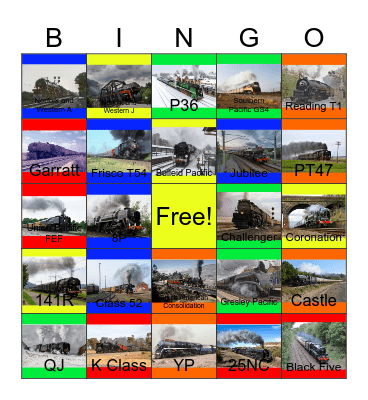 World Steam – A Global Journey in the Age of Steam Locomotives Bingo Card