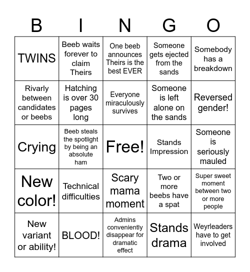 Lucifo Egg Bingo! Bingo Card