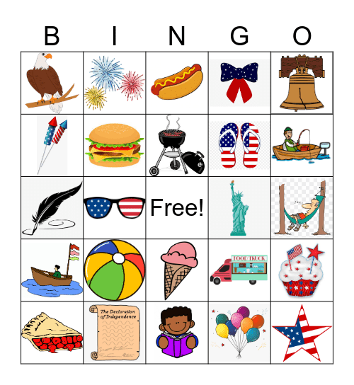 4th of July Bingo Card