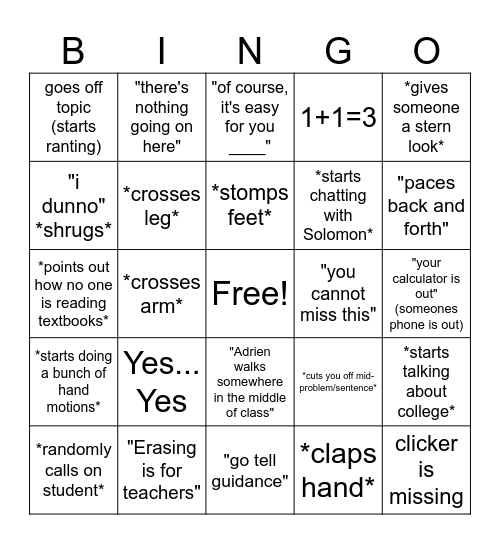 Mr. Grima Icon Diva Moments Bingo Card