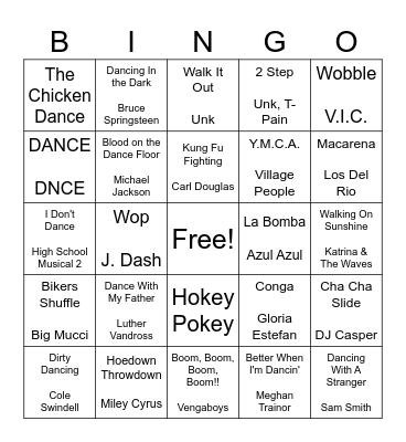 Bhandari's Bops Bingo Card