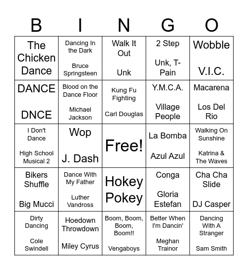 Bhandari's Bops Bingo Card
