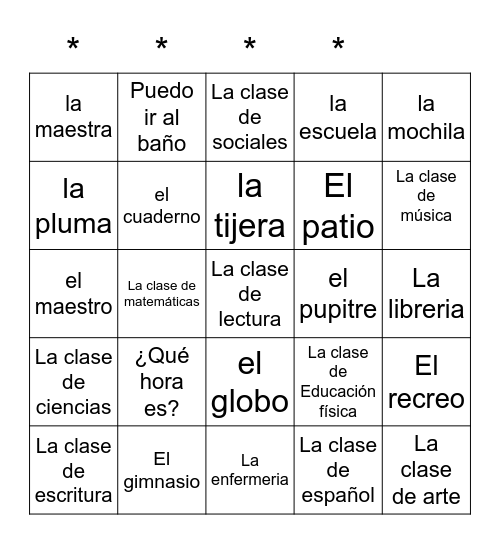 La clase Bingo Card