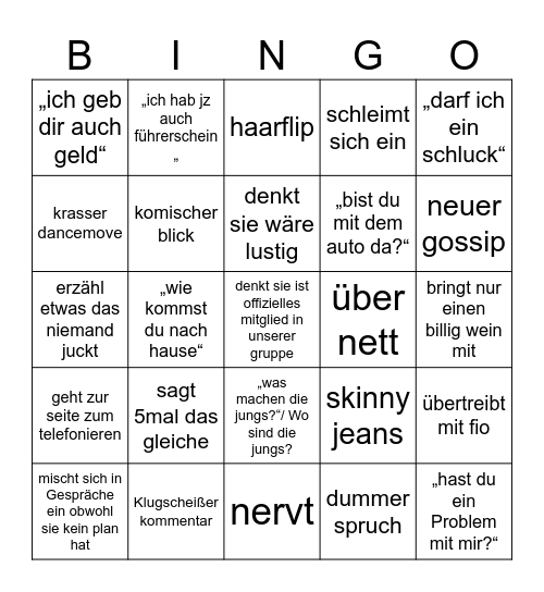 Greta Bingo Card