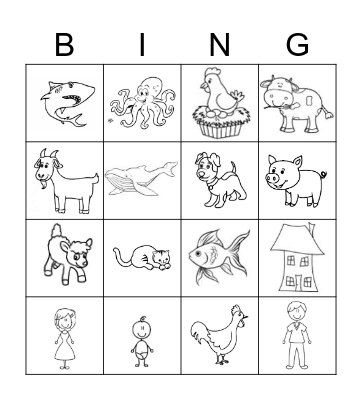 Bingo Animales Bingo Card