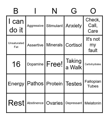 Health Final Bingo! Bingo Card