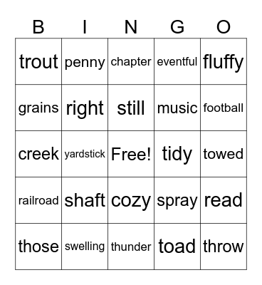 Everett & Larkin general spelling Bingo Card