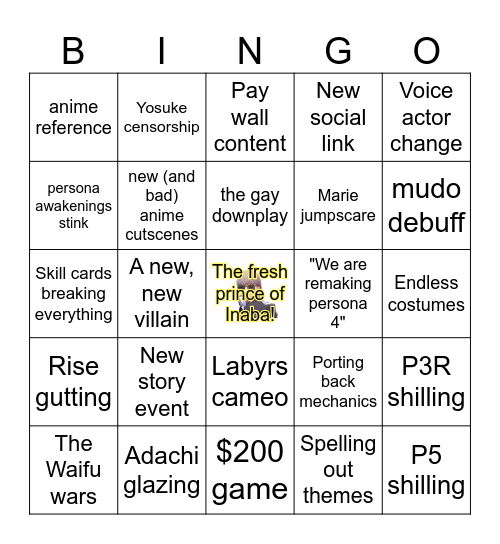 P4Remake Bingo Card