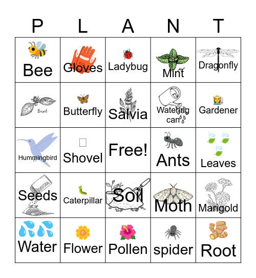 Pollinator Partners Bingo Card