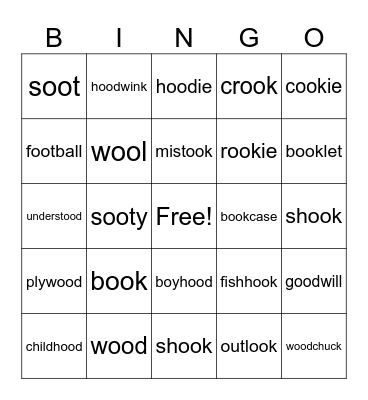 /oo/ Words Bingo Card