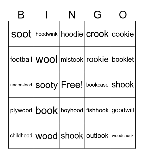 /oo/ Words Bingo Card
