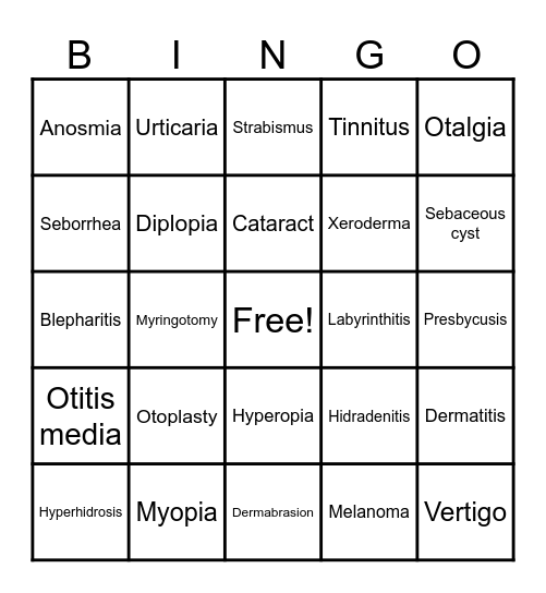 Med Term Week 13 BINGO Card