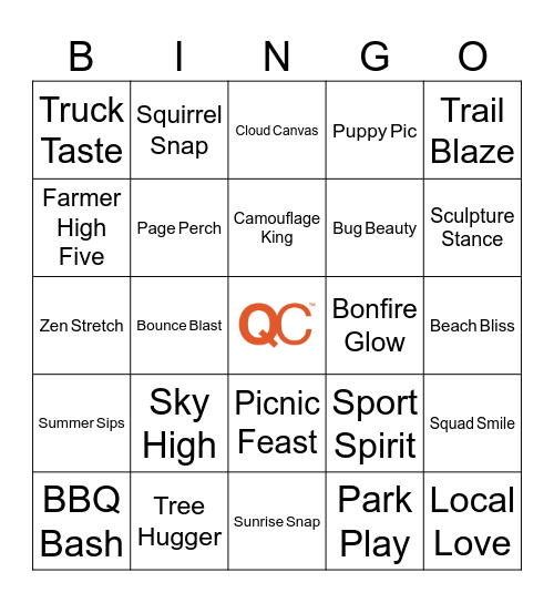 Snap & Go Bingo Card