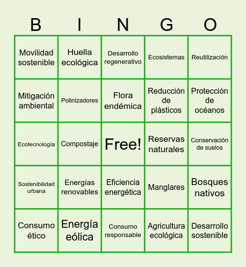 ECO-BINGO Card