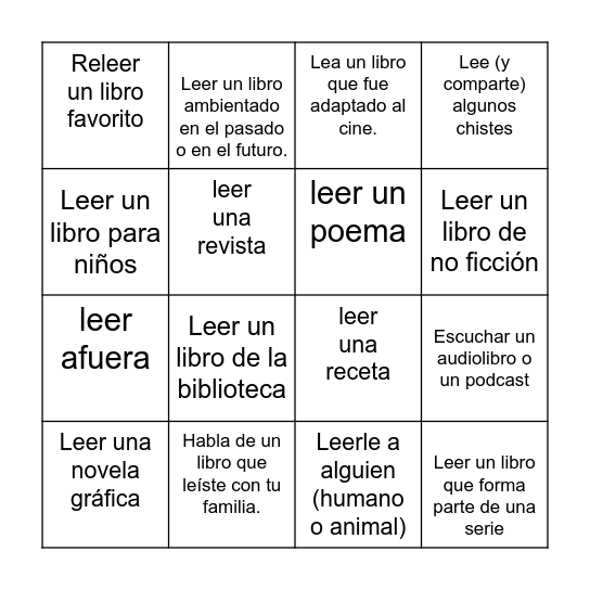 Bingo de libros para preadolescentes y adolescentes Bingo Card