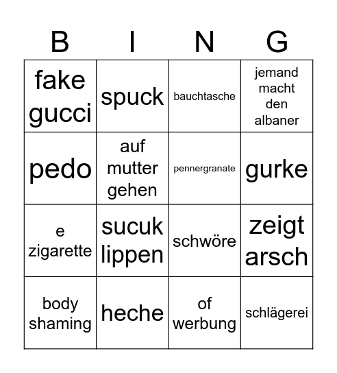 A Bingo Card
