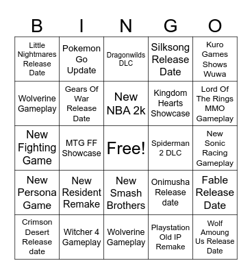 SummerGameFest 2025 Bingo Card