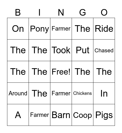 Partaridth Bingo Card