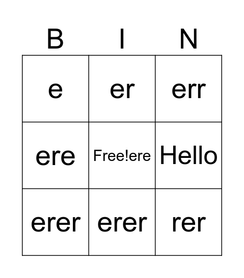 Untitled ewrweBingo Card