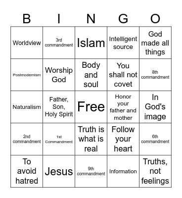 Compass Kids Trivia Bingo Card