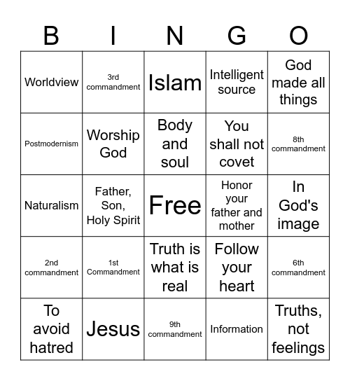 Compass Kids Trivia Bingo Card