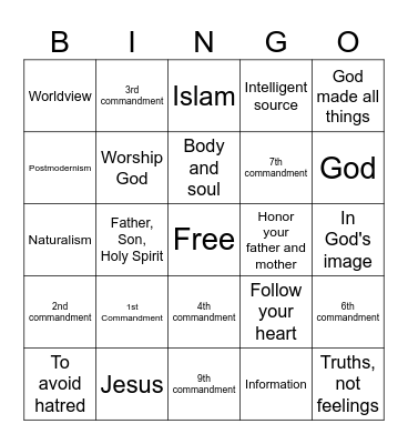 Compass Kids Trivia Bingo Card