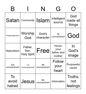Compass Kids Trivia Bingo Card