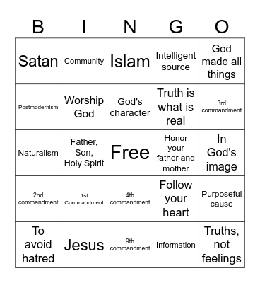Compass Kids Trivia Bingo Card
