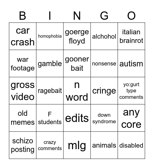 insta bingo Card