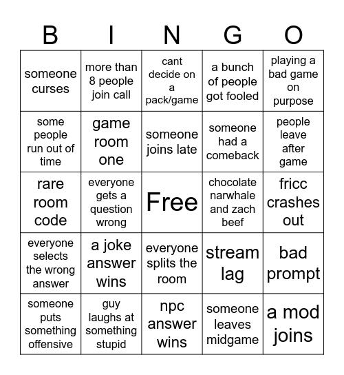 tujds jackbox game bingo Card
