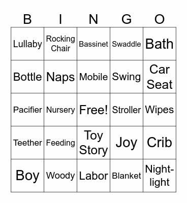 Navi's Baby Shower 5-29-2025 Bingo Card