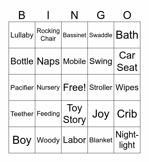 Navi's Baby Shower 5-29-2025 Bingo Card